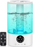 YVXUN Humidifiers for Bedroom,3L Large Air Humidifier with Adjustable Humidity Control,7 Colors Night Light Adjustable Mist Levels, Timer, Auto Shut-Off for Baby, Plants, Bedroom Large Room