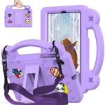 Kwamaz for Onn 7 inch Tablet Case (2024 Model) 100135924, with Strap Handle Stand, Kids EVA Shockproof Cover for Walmart Onn Tablet Case 7'' Gen 4, Purple