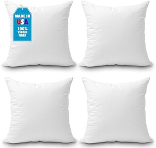 Foamily Set of 4 Premium Hypoallergenic Stuffer Pillow Insert Sham Square Form Polyester, 18" L X 18" W, Standard/White
