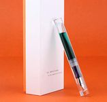 Majohn C1 Fouintain Pen Fine Nib, Clear Transparent Acrylic Resin, Mini Pocket Pen, Eyedropper,Cartridges and Converter Filling