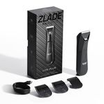 Zlade Ballistic Lite Plus Manscaping Trimmer for Men | Full Body, Beard, Balls, Pubic Hair & Private Parts Groomer | SafeEdge Ceramic Blades, No Nicks or Cuts | 7000 RPM | Waterproof | 90 Mins Runtime