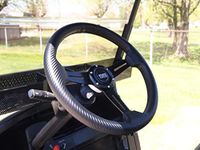 Huskey 13 Inch Rally Style Carbon Fiber Golf Cart Steering Wheel Compatible with EZGO, Club Car, and Yamaha Models,UV Coated PVC Material. (Adapter Required)