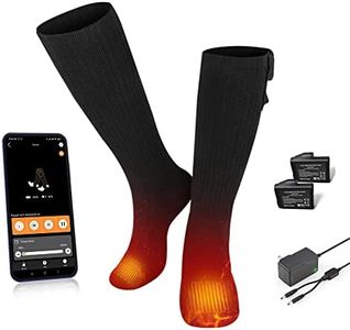 Savior Electric Heated Socks for Men Women,with APP Control Rechargeable Heated Socks,Washable,Suitable for Winter Work,Skiing,Cycling,Hiking,etc.