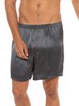 TexereSilk Men's 100% Silk Boxer Shorts - Luxury Gift Ideas for Him MS6101 - Grey -