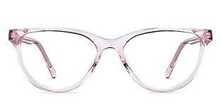 LENSKART BLU | Zero Power Blue Cut Computer Glasses | Anti Glare, Lightweight & Blocks Harmful Rays | Pink Transparent Full Rim Cat Eye | 100% UV Protected | For Women | Small | LB E16056