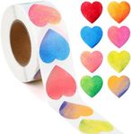 500 Pieces Heart Stickers Self Adhesive,1 inch Heart Stickers Labels for Valentine's Day Wedding Anniversaries Invitation Envelopes Kids DIY (K156)