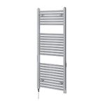 Newark Chrome Electric Heated Towel Rail Wall Mounted Slim Ladder Design Bathroom Radiator - 1200mm x 500mm