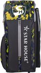 Star House Cricket Kit Bag with Special Bat Holder On The Side, Duffle Kit Bag, Backpack, Full Size with Shoulder Straps and Handle for Player (Yellow)