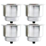 DasMarine 4 pcs Stainless Steel Cup Drink Holder with Drain for Marine Boat RV Camper