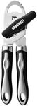 HAOCHUYI Classic Multifunction Can Opener and Bottle Opener Easy to Use, Razor Sharp Stainless Steel Cutting Wheel, Soft Ergonomic Handles, Black ﻿