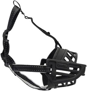 Coastal Pet Soft Basket Muzzle - Custom-Fit for Comfort - Indoor & Outdoor Dog Accessory - Adjustable Strap - Flexible Silicone - Allows Panting & Drinking - Black, 02