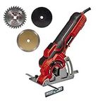 Einhell TC-CS 89 Mini Circular Saw | 600W, Tool-Free Cutting Depth Adjustment to Max. 27 mm | Compact Hand-Held Cutting Tool With 2 x Saw Blades (Wood/Plastic,) 1 x Diamond Cutting Wheel