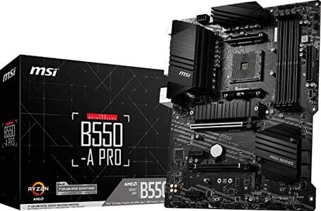 MSI B550-A PRO ProSeries Motherboard (AMD Ryzen 5000, AM4, DDR4, PCIe 4.0, SATA 6Gb/s, M.2, USB 3.2 Gen 2, HDMI/DP, ATX)