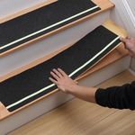 MBIGM 12-Pack Non-Slip Outdoor Stair Treads with Glow - Anti Slip 8" X 30" Grip Tape Adhesive Strips with Glow - Heavy Duty Traction for Steps, Staircase, Deck