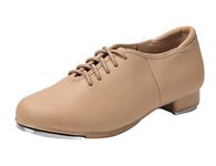 Linodes Unisex PU Leather Lace Up Tap Shoe Dance Shoes for Women and Men's Dance Shoes-Brown-7.5M