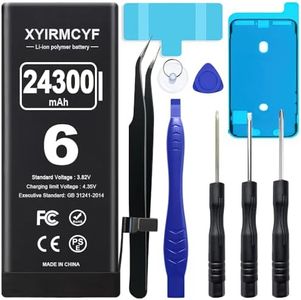 XYIRMCYF 24300mAh Super Capacity Battery Compatible with iPhone 6/6G, New 0 Cycle Li-Polymer Replacement Battery for iPhone 6/6G, with Professional Repair Tool Kit