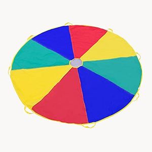 6ft Play Parachute for Kids, Rainbow Parachute Toy, Party Game Parachute with Handles for Kids Children Gymnastics Cooperative Play Outdoor Games Playground Activities