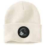 Carhartt Men's Knit Shamrock Patch Beanie Hat, Winter White,