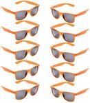 Oaonnea 10 Packs UV Protection Neon Colors 80's Retro Classic Party Favors Sunglasses (Orange)