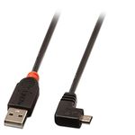 Lindy 1m USB Micro-B Cable, 90 Degree Right Angle (31976)