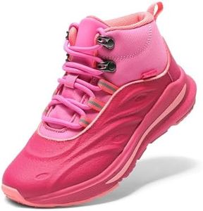 DREAM PAIRS Boys Girls Shoes Kids DuraPlay Tennis Running Hiking Boots Athletic High Top Walking Causal Lace Up Sneakers for Little/Big Kid,Size 10 Toddler,Hot pink/pink,SDRS2417K