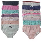 Style It Up 14 Packs Girls Briefs Printed 100% Cotton Short Trunks Kids Underwear Pants (Printed, 1.5-2 Years)