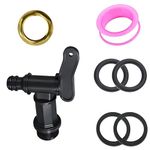 3/4" Water Butt Tap Kit with Brass Nut, Garden Water Butt Replacement Tap, Plastic Snap-Fit Hosepipe Rain Barrel Water Butts for Home Garden Water Connectors