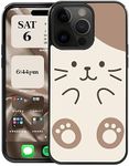 CREFORKIAL Cute Aesthetic Cat Kitten Phone Case for iPhone 14 Pro, Hard Case for iPhone 14 Pro Slim Protective Phone Cover Shockproof Soft TPU Bumper + Aluminum Hard Back