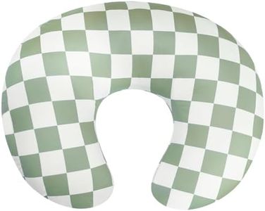 Nursing Pillow Cover, Ultra Soft Case for Baby Boy and Girls, Stretchy Removable Slipcover for Breastfeeding Pillows, Sage Green Checkerboard Grid
