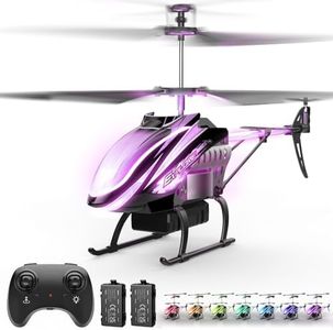 Pink RC Helicopter Remote Control Flying Toy for Girls Indoor Play 7+1 LED Light Modes, 30Mins Flight, Upgraded Gyro Stabilizer, Auto Hover, Auto Rotation, Circle Fly, 3.5 Channel, One Key Start/Land