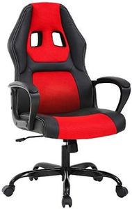 PC Gaming Chair Ergonomic Office Chair Desk Chair with Lumbar Support Arms Headrest High Back PU Leather Racing Chair Rolling Swivel Executive Computer Chair for Women Adults Girls,Red