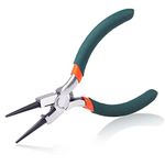 SPEEDWOX Mini Round Nose Pliers, 5" Wire Bending Pliers with Cutter, Jewelry Making Pliers for Precision Beading DIY Hobby Work Craft