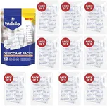 Wallaby 2 gram (50 Packets) Food Safe Pure White Silica Gel Desiccant Dehumidifier Packs - Rechargeable & Coated Moisture Absorbers - Protects Against Moisture Damage - (Packed in 10x Sets of 5)