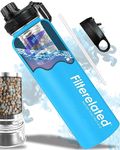 Quickly Alkaline Water Bottle 30oz Minerals Filtered Stainless Steel Water Bottle Reduce ORP Ph water bottle alkaline 9.5,One Key to Open Portable Alkaline Water Filter Bottle for Sports,Camping