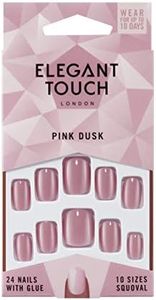 Elegant Touch Colour False Nails - Pink Dusk (Squoval)