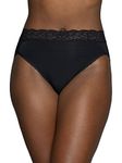 Vanity Fair Women's Body Caress Ultimate Comfort Collection Hicut Panty 13280, Midnight Black Novelty, 7