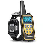 Moer Sky Dog Training Collar, Upgraded 100% Waterproof Rechargeable 875 Yards Remote Dog Shock Collar with LED Light/Beep/Vibration/Shock for Small Medium Large Dogs