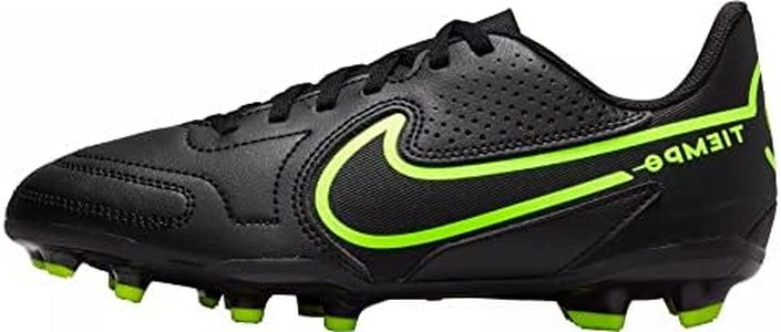 Nike unisex-child Tiempo Legend 9 Club Multi Ground Soccer Cleat, Black/Volt1, 6 Big Kid