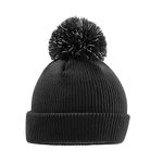 Beechfield Junior Reflective Bobble Beanie - Unisex Styling - Black