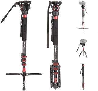 Avella CD324 Carbon Fiber Video Monopod Kit, with Fluid Head and Removable feet, 71 Inch Max Load 13.2 LB for Canon Nikon Sony Olympus Panasonic DSLR Camera