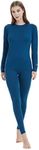 Iguana Womens 100% Merino Wool Base Layer Sets for Ski Lightweight Thermal Underwear Navy Blue X-Large