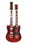 Shoponica Led Zeppelin Jimmy Page Double Neck Wooden Miniature Guitar Replica