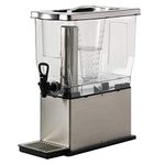 Service Ideas CBDT3SS Rectangular Cold Beverage Dispenser, 3 Gallon (384 oz. ), Transparent/Brushed Stainless