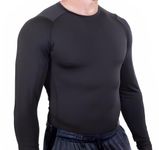 Esteem Apparel Core Tight Pro Men's Long Sleeve Quick-Drying Compression Shirt Athletic Base Layer for Gym, Running, and Performance Workouts (Medium, Black)