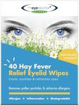 The Eye Doctor Hay Fever Relief Eyelid Wipes - 40x Single Use Eye Wipes for Allergy & Hayfever - Inflammation, Watery Itchy Eyes, Headaches & Migraines - Cooling Soothing Relief