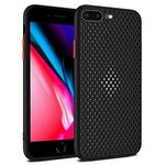 Rdyi6ba8 for iPhone 7 Plus / 8 Plus Case, Heat Dissipation Breathable Cooling Hollow Cellular Hole Case Ultra-thin Phone Case for iPhone 7 Plus / 8 Plus, Black