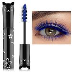 Colorful Mascara, Waterproof Long Lasting Thick Mascara/Rainbow Color 4D Silk Fiber Lash Charming Masacara (Blue)