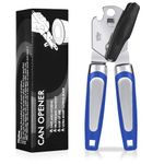 Tin Opener, Lychico 3-in-1Can Opener Handheld Heavy Duty Stainless Steel Can Openers with Multifunctional Bottle Opener, Blue