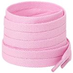 Stepace [2 Pairs] Flat Shoe Laces 5/16" Wide for Sneakers - 13 Colors Shoelaces Pink 100