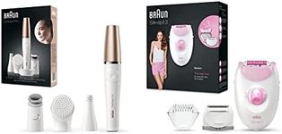 Braun Facespa Pro 911 Facial Epilator With 3 Extras, White/bronze, 0.67 Pound & Silk-epil 3-3270 Epilator, 1 Count